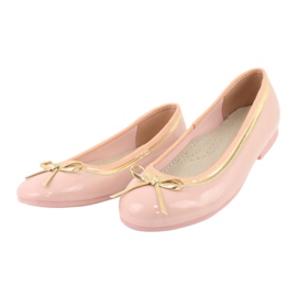 American Club Ballerines laquées américaines 14297 rose jaune 2