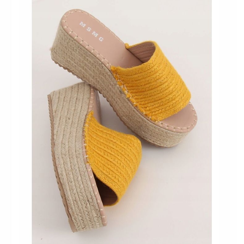 Espadrilles compensées miel LL909 Jaune 2
