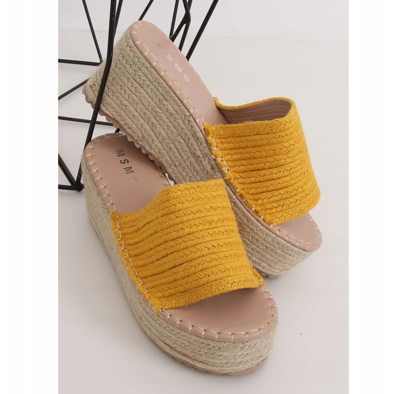 Espadrilles compensées miel LL909 Jaune 1
