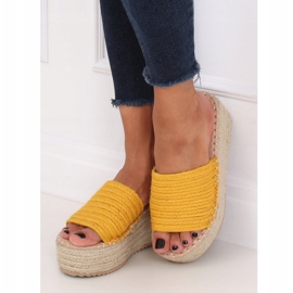 Espadrilles compensées miel LL909 Jaune 4