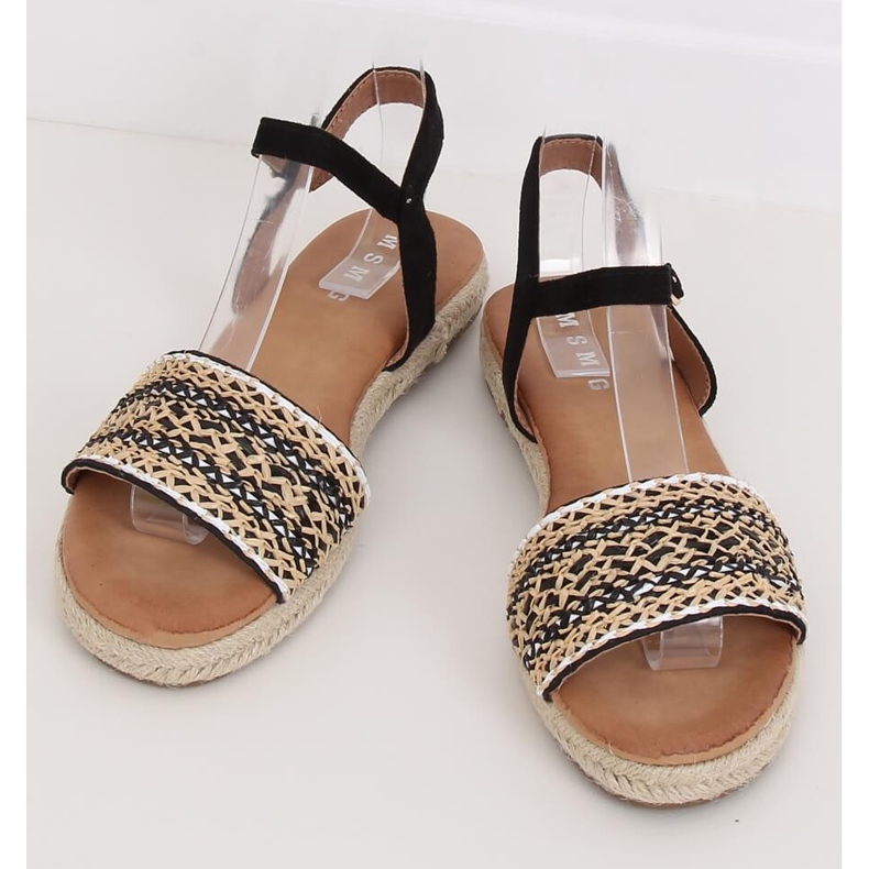 Sandales espadrilles noires pour femmes WH933 Noir le noir 1