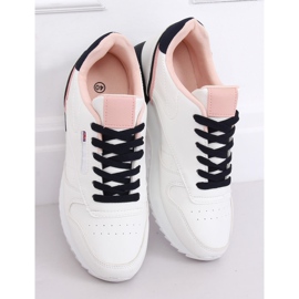 Chaussures de sport femme blanches BK938 BLANC / MARINE bleu marin 2