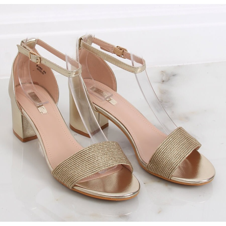 Sandales à talons dorées 8160 Gold 2