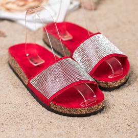 Bona Chaussons Avec Oxyde De Zirconium rouge 2