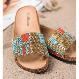 Bona Pantoufles Avec Des Perles multicolore 1