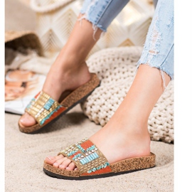 Bona Pantoufles Avec Des Perles multicolore 3