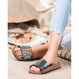 Bona Pantoufles Avec Des Perles multicolore 4