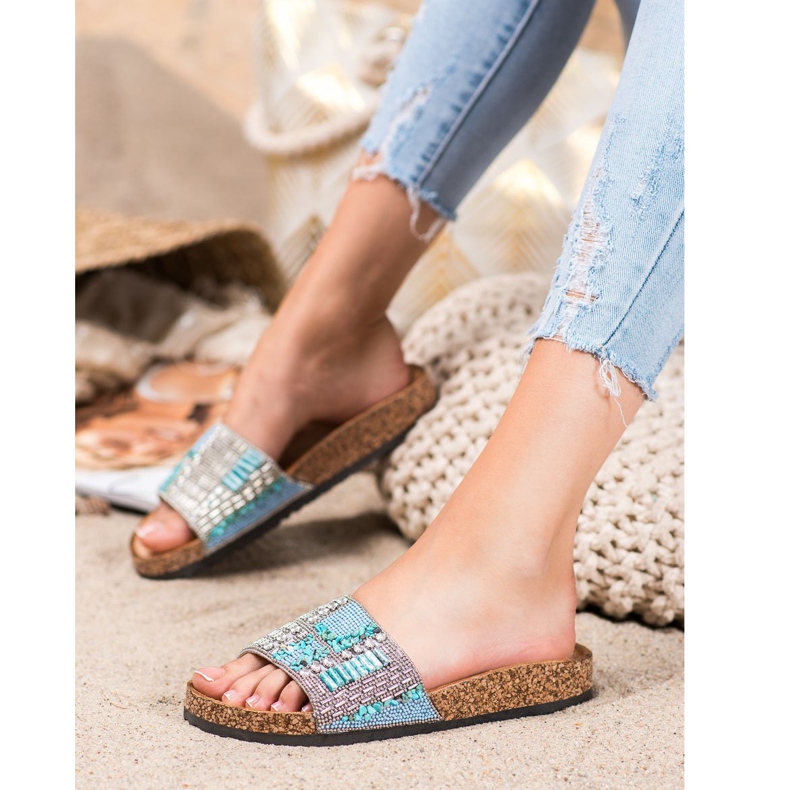 Bona Pantoufles Avec Des Perles multicolore 1