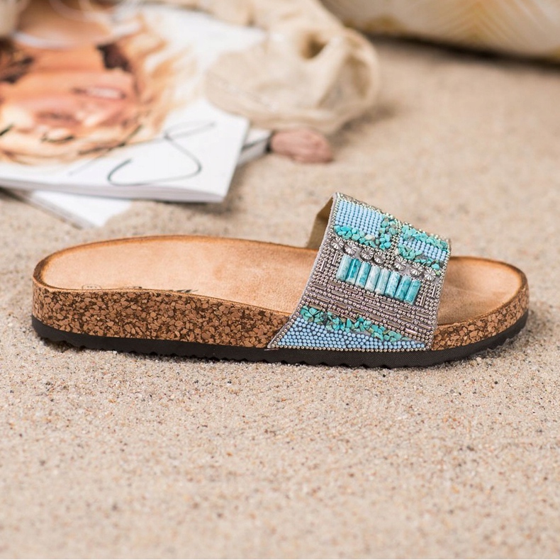 Bona Pantoufles Avec Des Perles multicolore 2