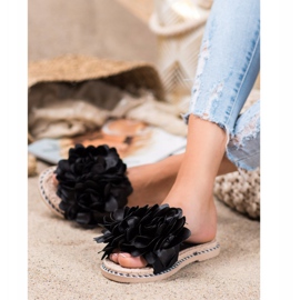 Anesia Paris Pantoufles élégantes le noir 1