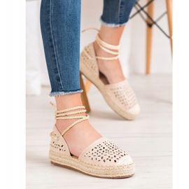 Bella Star Espadrilles Nouées Sur La Plateforme beige 2 Bella Star Espadrilles Nouées Sur La Plateforme beige 2