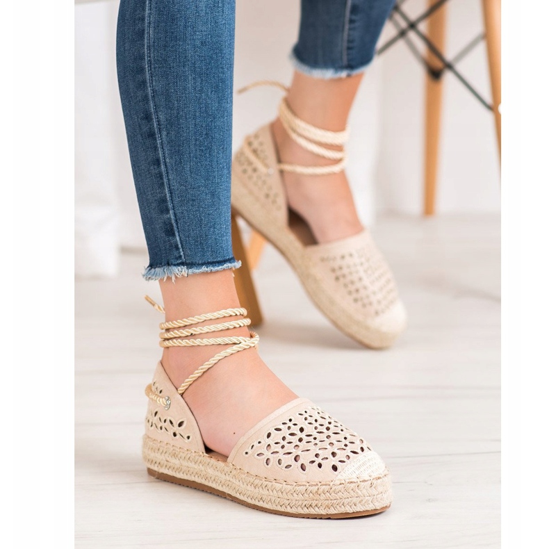 Bella Star Espadrilles Nouées Sur La Plateforme beige 2 Bella Star Espadrilles Nouées Sur La Plateforme beige 2