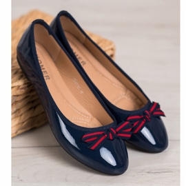 SHELOVET Ballerine Avec Un Noeud bleu marin bleu 2