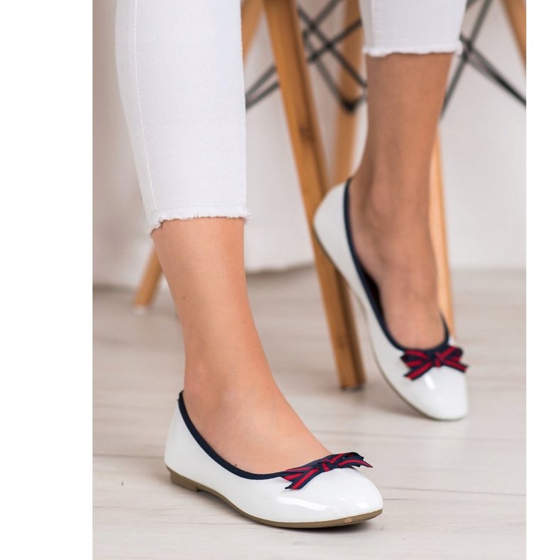 SHELOVET Ballerine Avec Un Noeud blanc 2