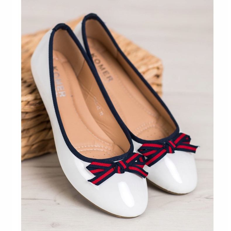 SHELOVET Ballerine Avec Un Noeud blanc 1