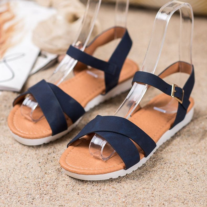 SHELOVET Sandales textiles confortables bleu 1