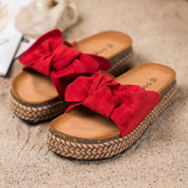 Comer Pantoufles Sur Une Haute Plate-Forme rouge 1 Comer Pantoufles Sur Une Haute Plate-Forme rouge 1