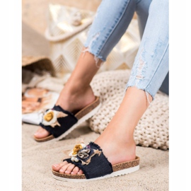 SHELOVET Pantoufles à la mode noir multicolore 2