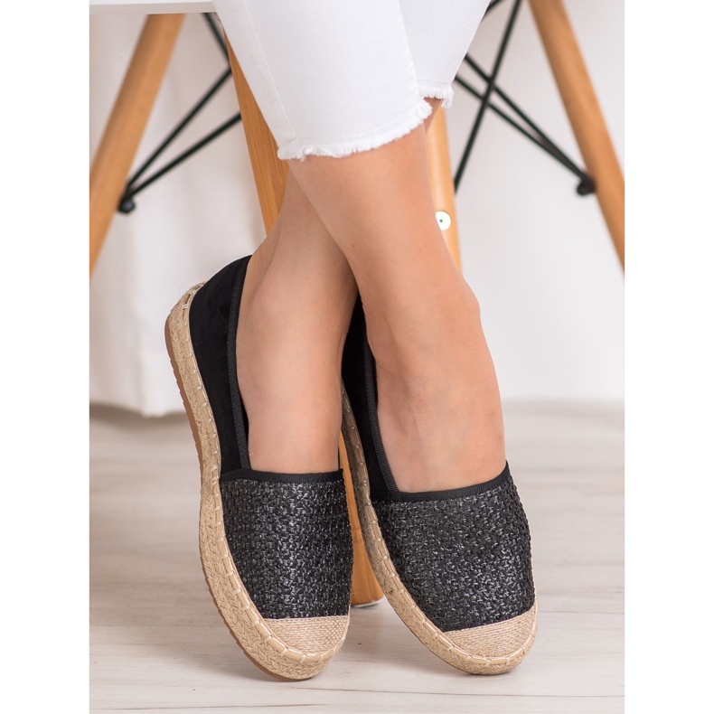 SHELOVET Espadrilles Tressées le noir multicolore 1