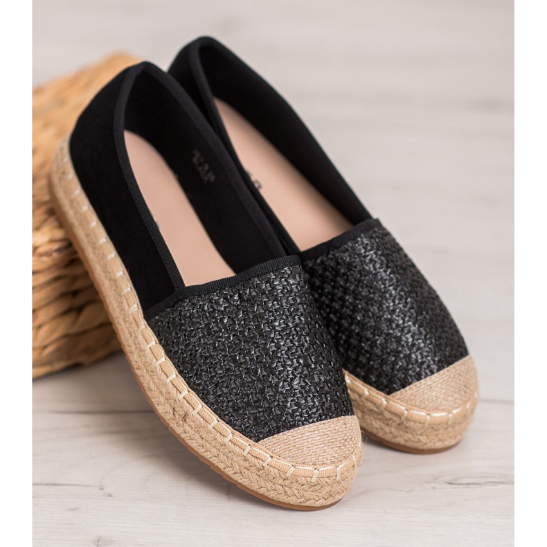 SHELOVET Espadrilles Tressées noir multicolore 2
