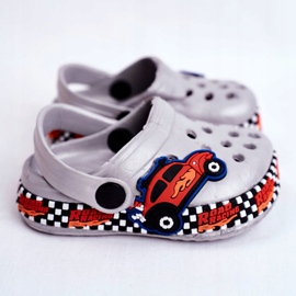 Giolan Chaussons Mousse Enfant Kroks Grey Road Racing rouge orange gris 2 Giolan Chaussons Mousse Enfant Kroks Grey Road Racing rouge orange gris 2