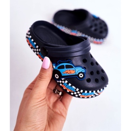 Giolan Chaussons Enfant Foam Crocs Bleu Marine Road Racing orange 1