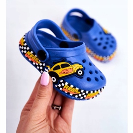 Giolan Chaussons Enfant Foam Crocs Bleu Road Racing jaune 3