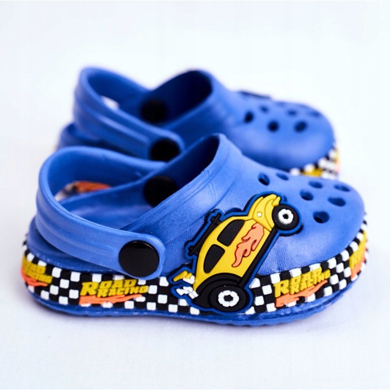 Giolan Chaussons Enfant Foam Crocs Bleu Road Racing jaune 2