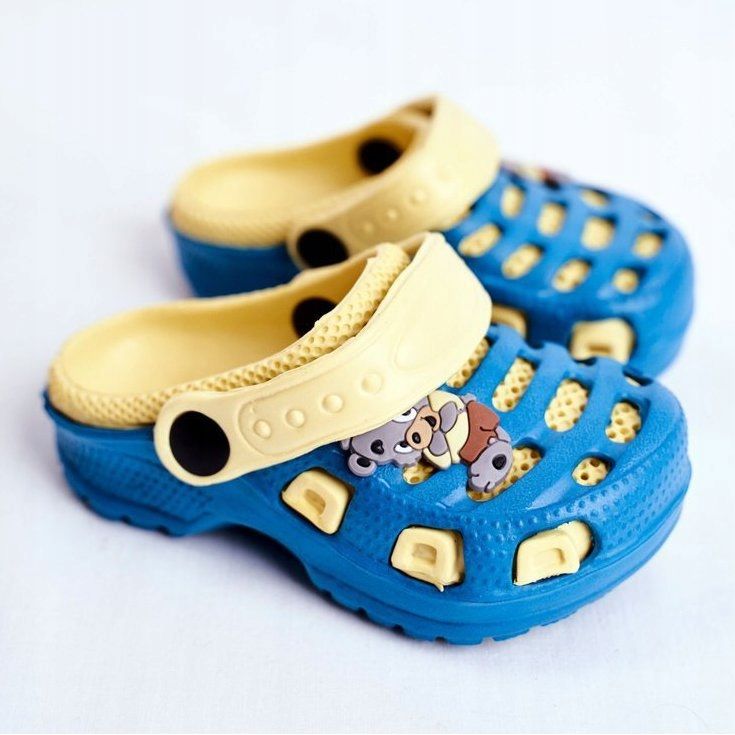 Giolan Chaussons en mousse pour enfants Kroks Small Koala bleu jaune 1