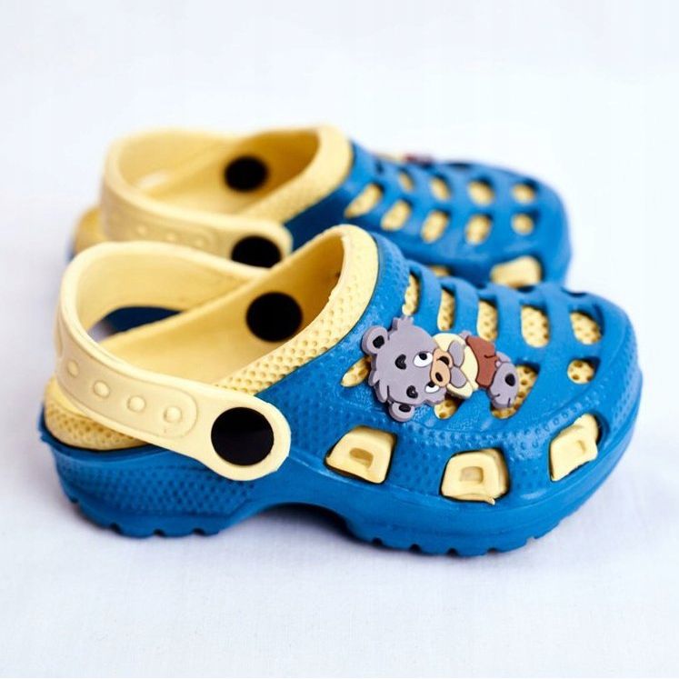 Giolan Chaussons en mousse pour enfants Kroks Small Koala bleu jaune 2