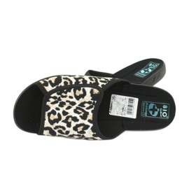 Chaussons femme Adanex 13795 panthère beige le noir 4