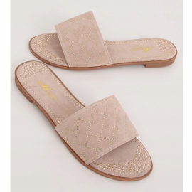 Chaussons femme beige Q-85 Abricot 1