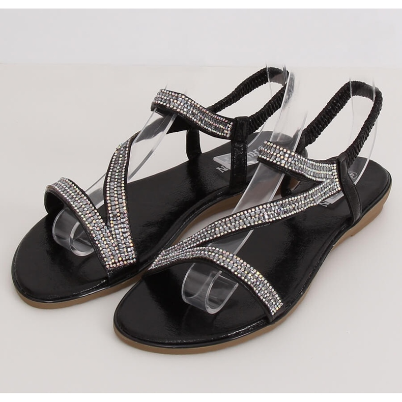 KM-33 Sandales noires asymétriques noires 1
