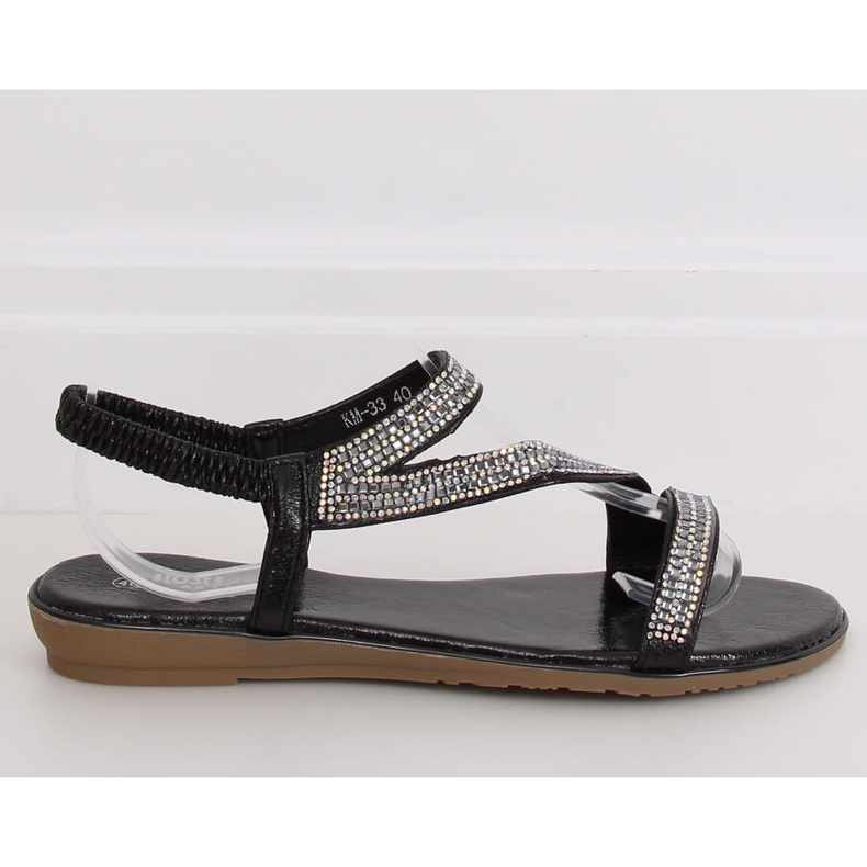 KM-33 Sandales noires asymétriques noires 2