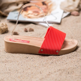 Bona Pantoufles élégantes sur la plate-forme rouge 2