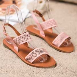 Mannika Sandales ajourées rose 2