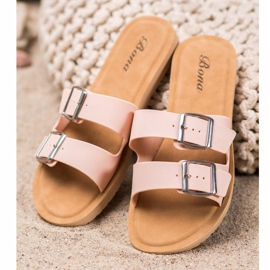 Bona Pantoufles Classiques Avec Boucle rose 1