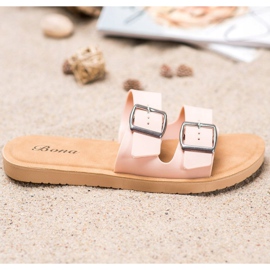 Bona Pantoufles Classiques Avec Boucle rose 2