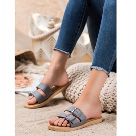 Bona Pantoufles Classiques Avec Boucle gris 2