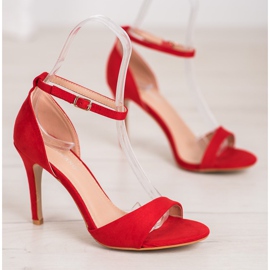 SHELOVET Escarpins classiques en daim rouge 1