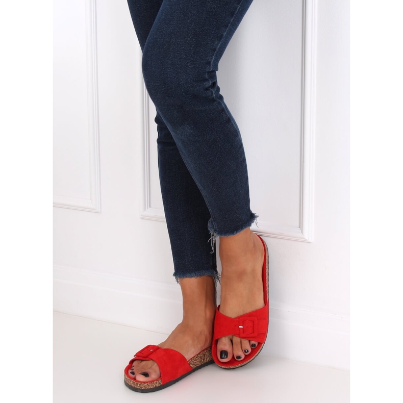 Red G-5026 Chaussons semelle liège rouge 1