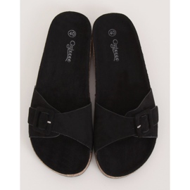 Noir G-5026 Chaussons semelle liège noir le noir 4