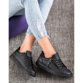 SHELOVET Chaussures de sport avec fermeture éclair décorative le noir 1