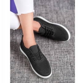 SHELOVET Baskets ajourées nouées le noir 5