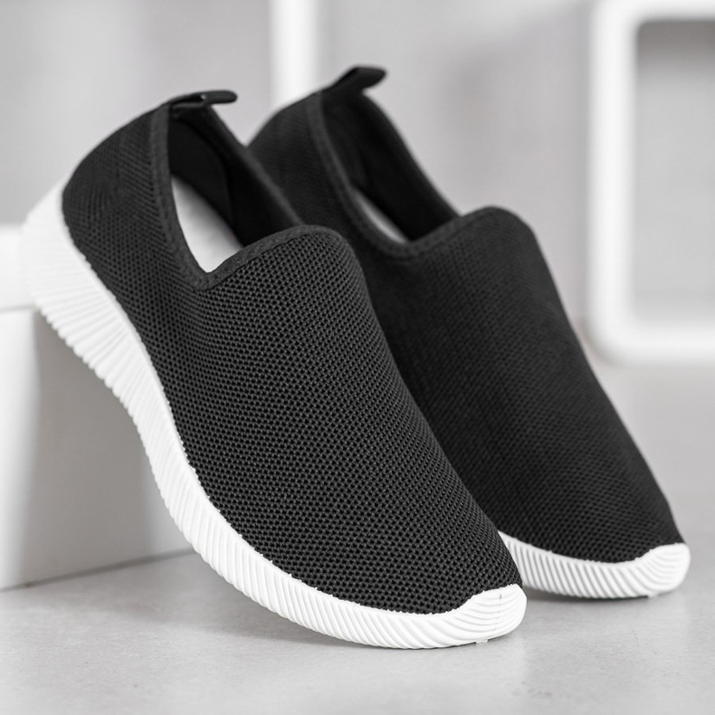 SHELOVET Chaussures de sport à enfiler noir 1