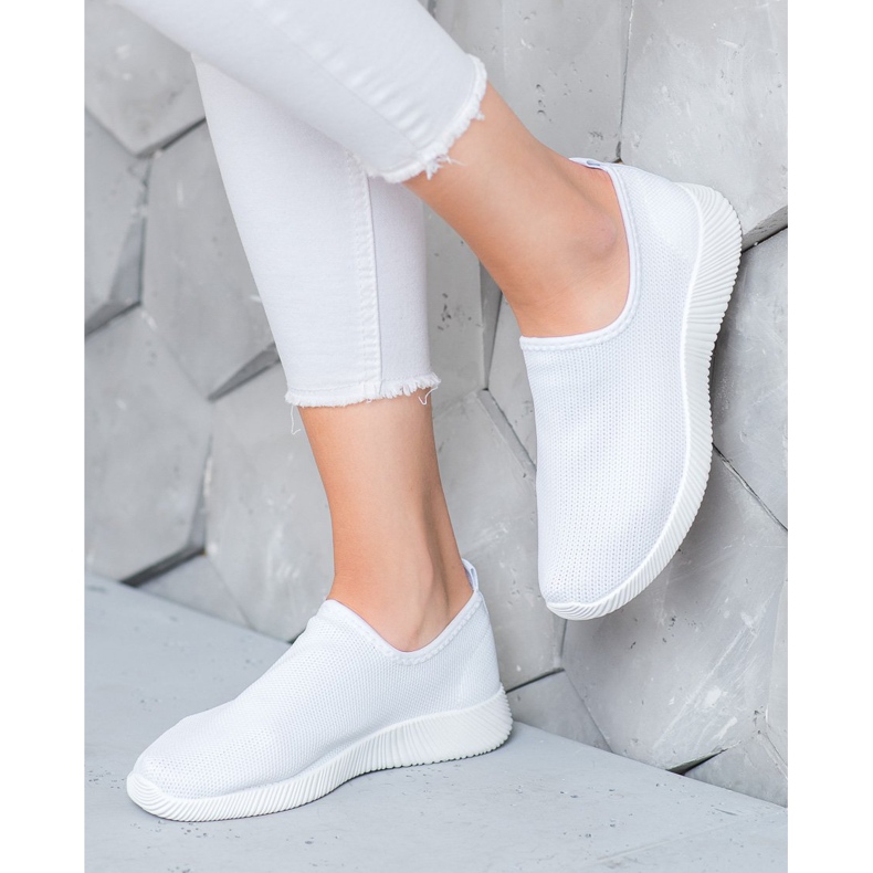SHELOVET Chaussures de sport à enfiler blanc 2