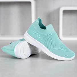 SHELOVET Baskets à enfiler vert 2