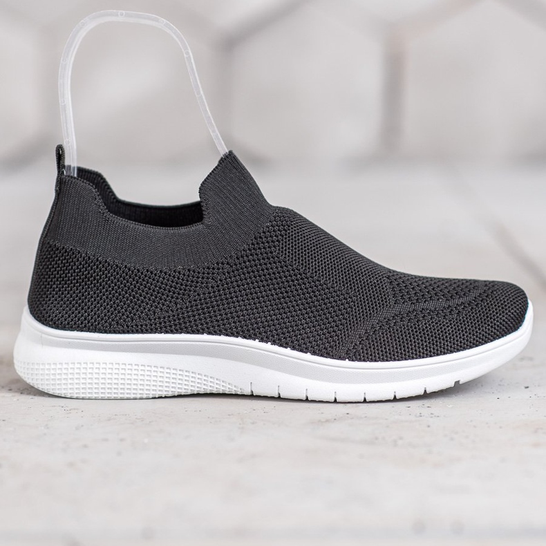 SHELOVET Baskets à enfiler noir 2