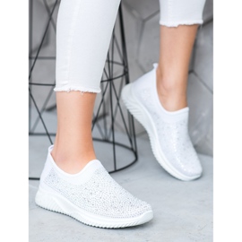 Super Mode Chaussures de sport avec cristaux blanche 1 Super Mode Chaussures de sport avec cristaux blanche 1