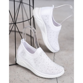 Super Mode Chaussures de sport avec cristaux blanc 2